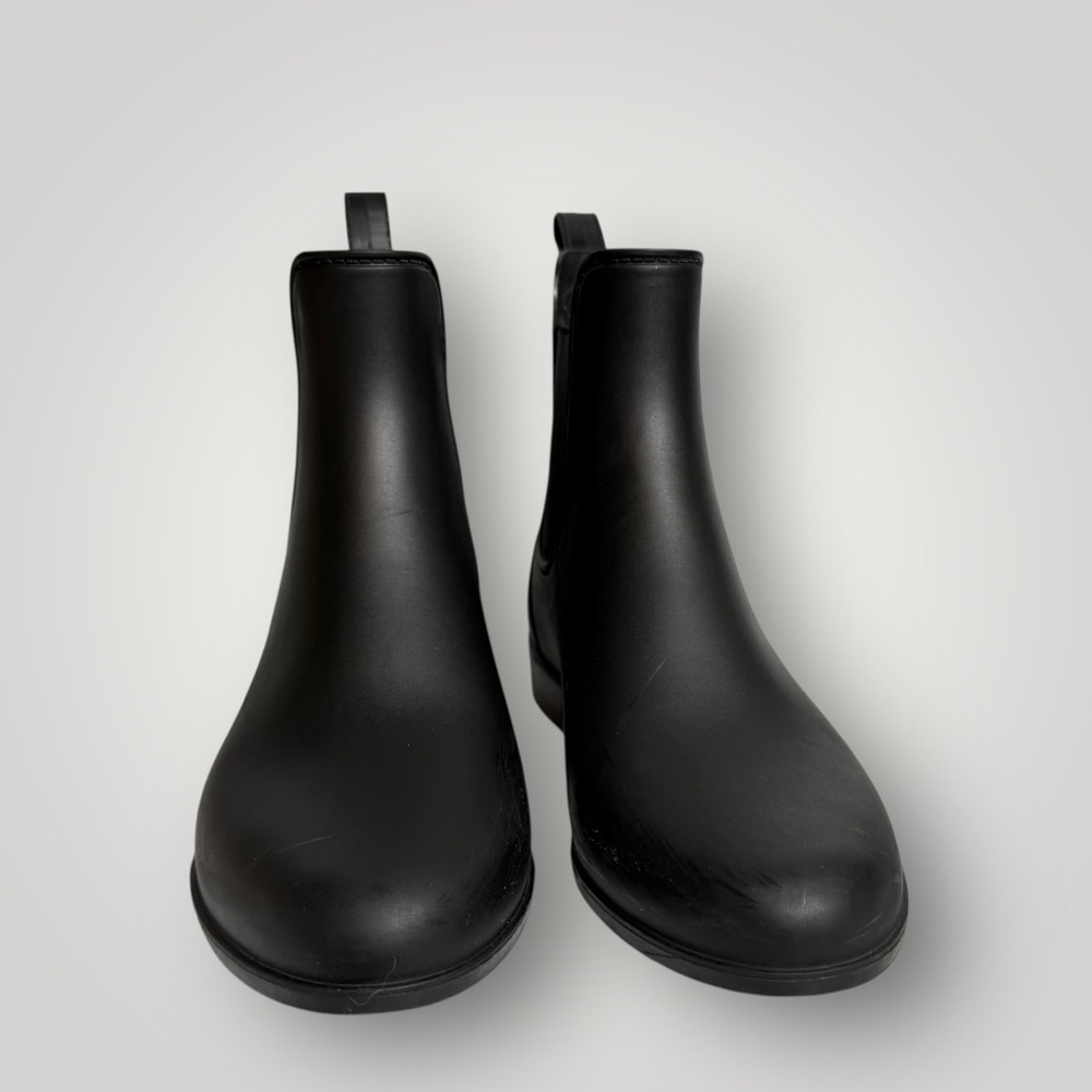 Sam Edelman Tinsley Matte Chelsea Rain Booties Ankle Size 9W Gored Sides Black - Picture 4 of 14